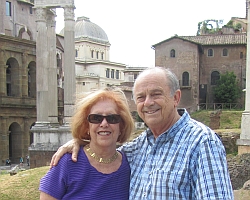Phyllis and Arvin in front of the Portico di Ottavia
